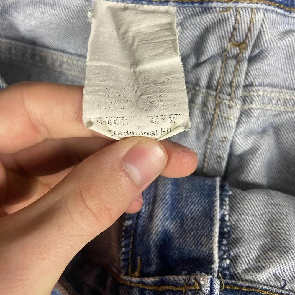 Vintage Carhartt Jeans Size 40x32 Blue Denim Light Wash Traditional Fit Workwear